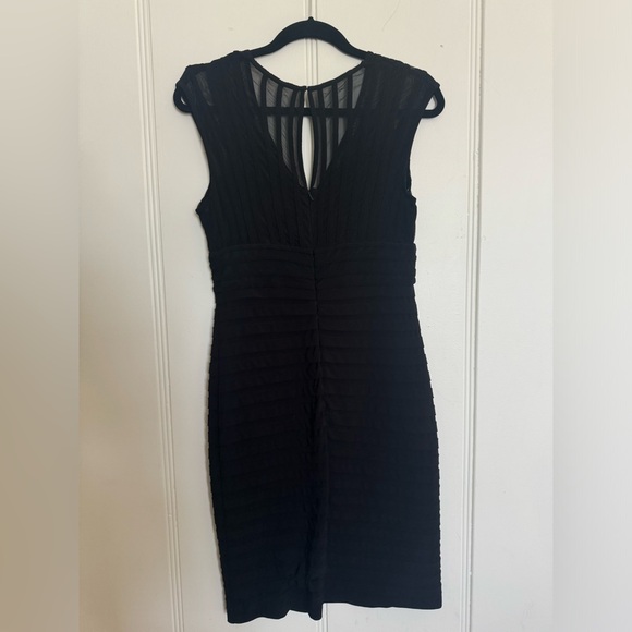 Adrianna Papell Pleated Jersey Sheath Midi Dress, Black, Size 6 - Picture 9 of 14